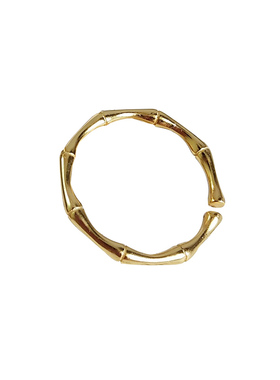 s925纯银竹节镀金戒指