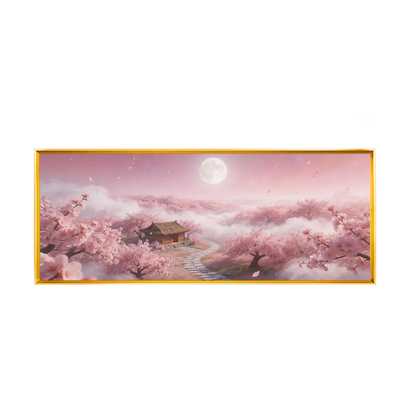 桃花满园横版十字绣全绣2026新款田园风精美印花线绣新手满绣自绣