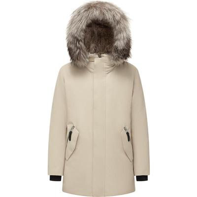 波司登新款中长鹅绒服男商务毛领