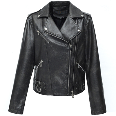 真皮皮衣女显瘦欧美时尚机车夹克