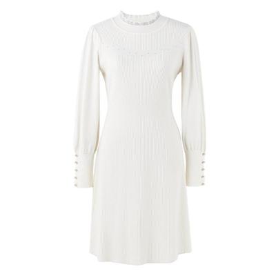 秋水伊人法式收腰连衣裙针织