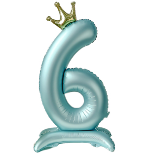 40寸带底座大号蓝色数字铝膜气球生日装饰场景布置男女孩周岁拍照