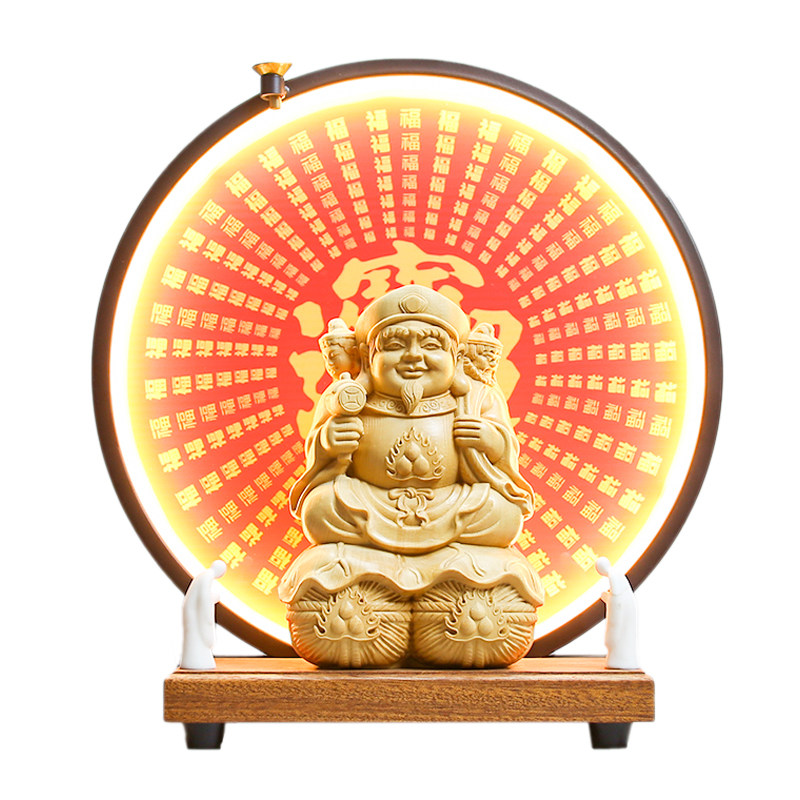 大黑天财神像密宗招手三面财神大黑天供奉家居风水吉祥招财摆件