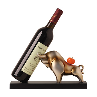 现代轻奢牛市红酒架摆件家居客厅酒柜餐边柜高档装饰品酒托工艺品