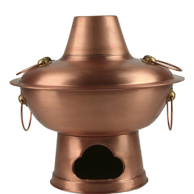加厚老式老北京木炭纯铜铜火锅