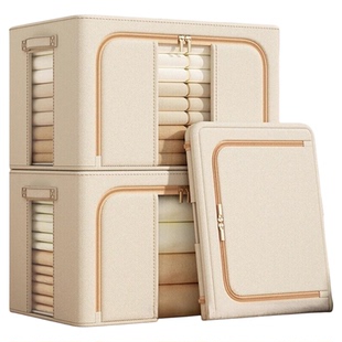 衣服收纳箱衣物家用装被子大容量百纳箱布艺可视窗衣柜专用整理箱