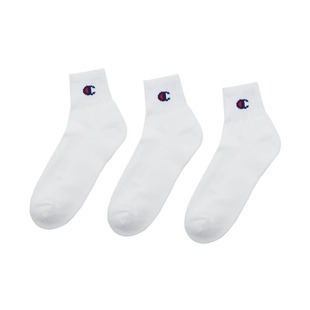 冠军champion袜子中帮C标中筒运动袜毛巾底棉男女潮牌一组3双