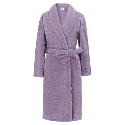 睡袍女士秋冬提花绒家居服