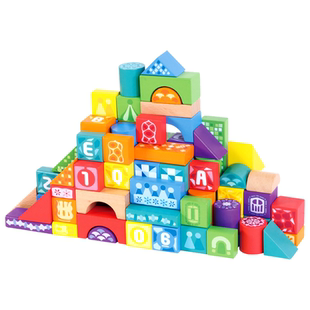 木玩世家 木制高迪建筑积木玩具益智婴儿1岁以上启蒙大颗粒可啃咬