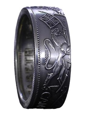 屾唐制造真银币高级感宽面戒指