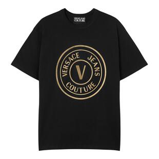 【季末优惠】VERSACE JEANS COUTURE 男士印花棉质平纹针织T恤