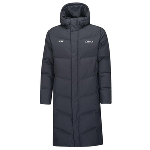 李宁羽绒服女款冬季2025新款长款鸭绒保暖防风连帽棉服外套正品