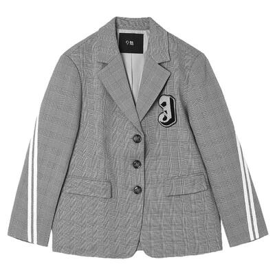 格纹上衣职业感西装外套