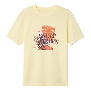 SALT.P可颜夏季浅黄印花短袖针织T恤女