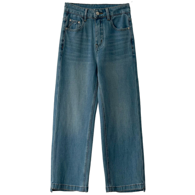 四面弹莱赛尔高腰显瘦直筒牛仔裤