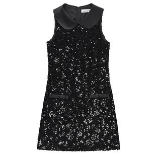 [7折]Sei Carina Y娃娃领修身珠片无袖连衣裙短款女修身显瘦裙子