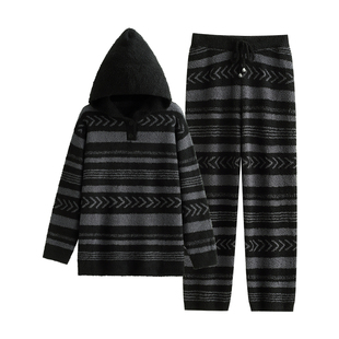 悦内半边绒睡衣女秋冬季冬款珊瑚绒加绒加厚保暖毛绒家居服软绵绵