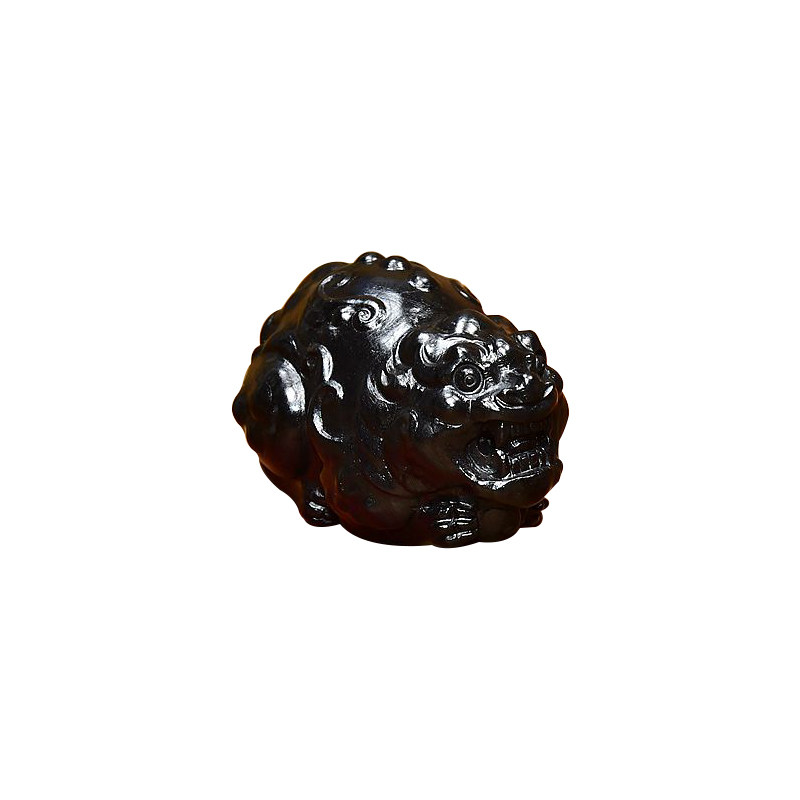 和田玉墨玉籽料貔貅挂件