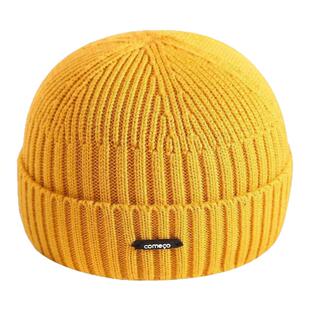 瓜皮帽子男潮韩版百搭保暖毛线帽冬针织嘻哈冷帽女复古雅痞流氓帽