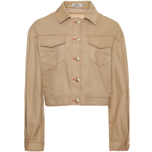 Ruco Line如卡莱轻奢女士卡其色工装短外套商场同款