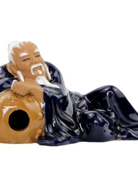 假山流水摆件人物花盆装饰小摆件