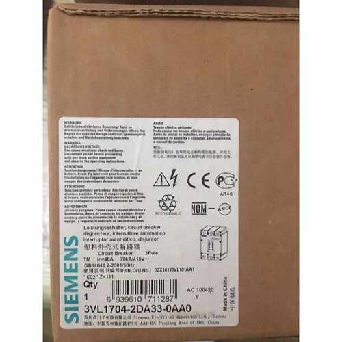 议价3VL1704-2DA33-0AA0实物图全新原装正品 现货西门子