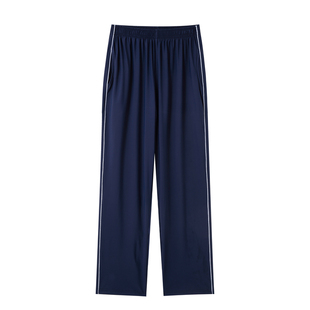 秋冬款加绒加厚藏青色校服裤子两条杠小学初高中生运动校裤一道杠