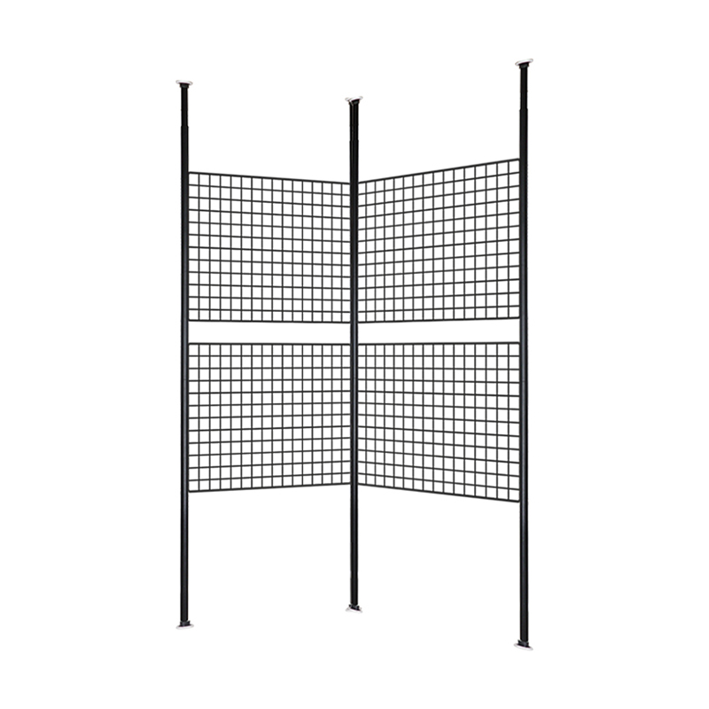 贫穷美学顶天立地置物架伸缩杆网格屏风免打孔家用室内隔断晾衣架