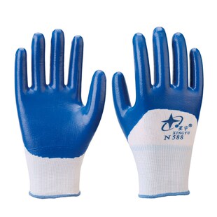 星宇N588半浸丁腈耐磨防滑防油防水维修工地加厚浸胶工作劳保手套