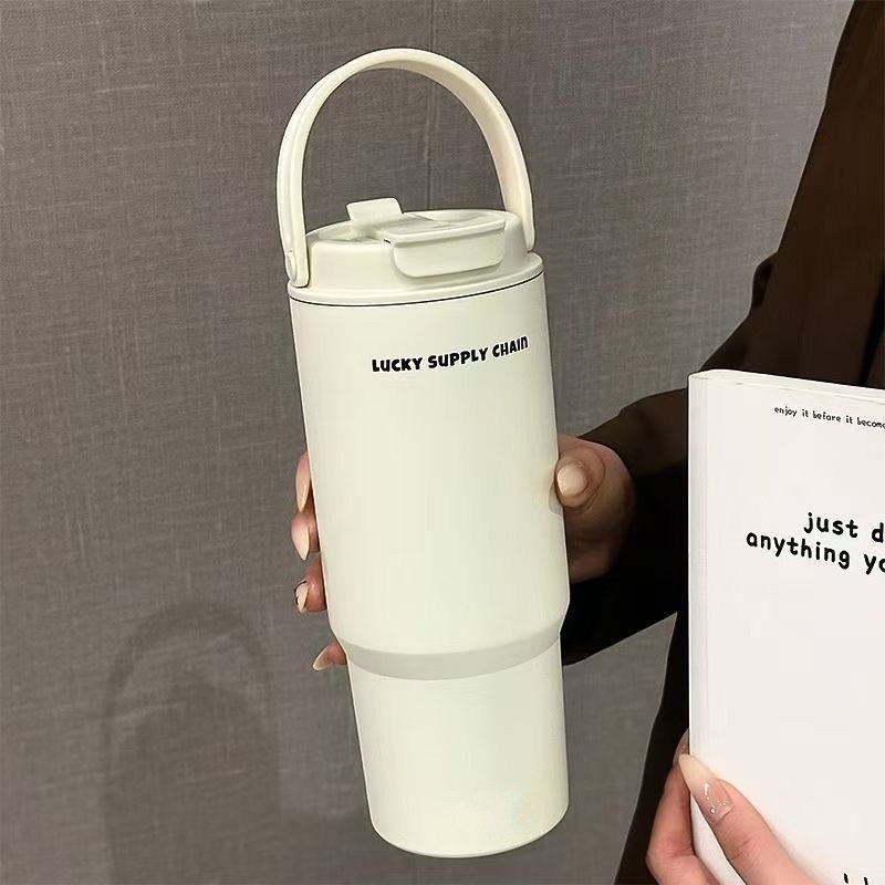 大容量冰霸杯316不锈钢高户外提手颜杯保汽车卡通保温杯便携冷值