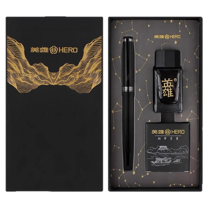 【时尚系列】英雄牌学生三年级钢笔6055A成人商务办公墨水送礼盒装书写练字高颜值女生可换墨囊女士高档精致