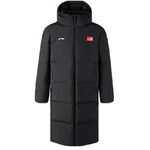 李宁长款羽绒服男士保暖舒适2026秋冬新款情侣款北方过膝连帽外套