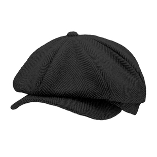 八角帽男大头围冬季保暖帽子羊毛复古画家帽浴血黑帮贝雷帽报童帽