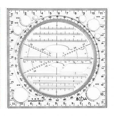 多功能网红万能尺可旋转尺子套装数学画圆椭圆模板考试三角平行尺