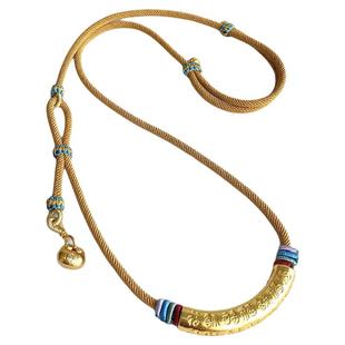 八宝罗盘项链绳子满福心经弯管绳儿童半成品项链绳如意锁唐卡挂绳