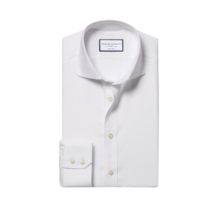 CHARLES TYRWHITT修身版型白色免烫男士商务休闲衬衫易打理