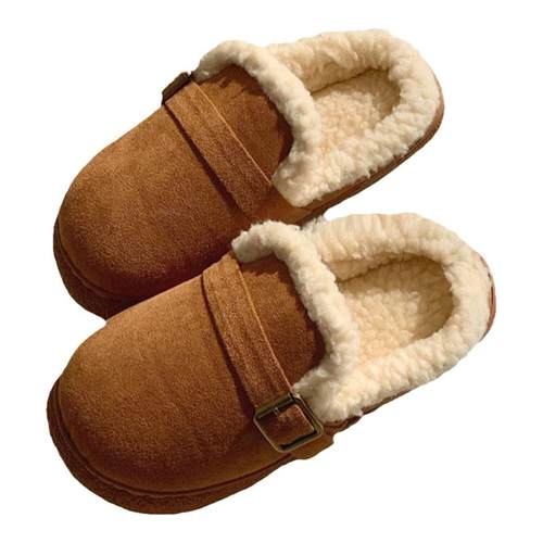 细细条 复古厚底加绒勃肯鞋女秋冬外穿百搭乐福鞋平底单鞋豆豆鞋