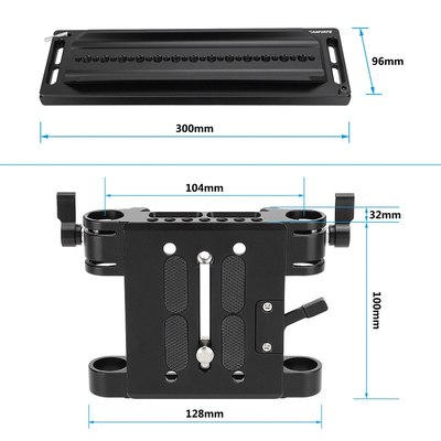 HDRIG 19mm双孔管夹12寸燕尾板ARRI阿莱快装板底座套件 3145