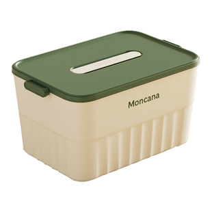 桌面收纳盒带盖小杂物长方形塑料整理盒子扁平迷你小型密封储物箱