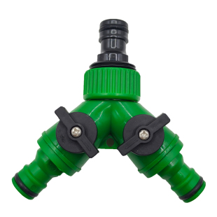 软水管三通快速接头带开关阀4分6分家用分水阀 分流器Y型转接配件