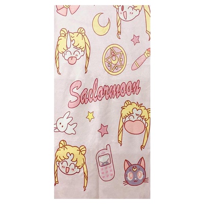 美少女心粉色可爱卡通女面巾浴巾