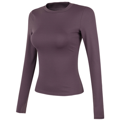 健身女孩高弹紧身磨毛瑜伽服长袖