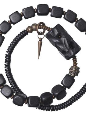 非鱼之家民族风黑檀木个性手串