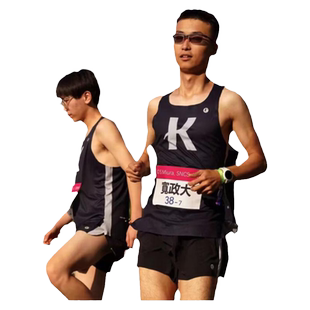 中国乔丹-强风吹拂运动背心男冰丝透气运动套装马拉松竞速跑步服