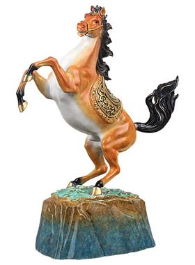 雄心壮志全铜马到成功招财马摆件