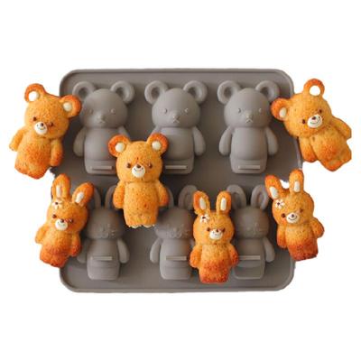 FL日本兔子小熊硅胶烤箱蛋糕模具