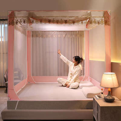 蚊帐家用2024新款180x190儿童防摔150x190卧室135x190床回底全底
