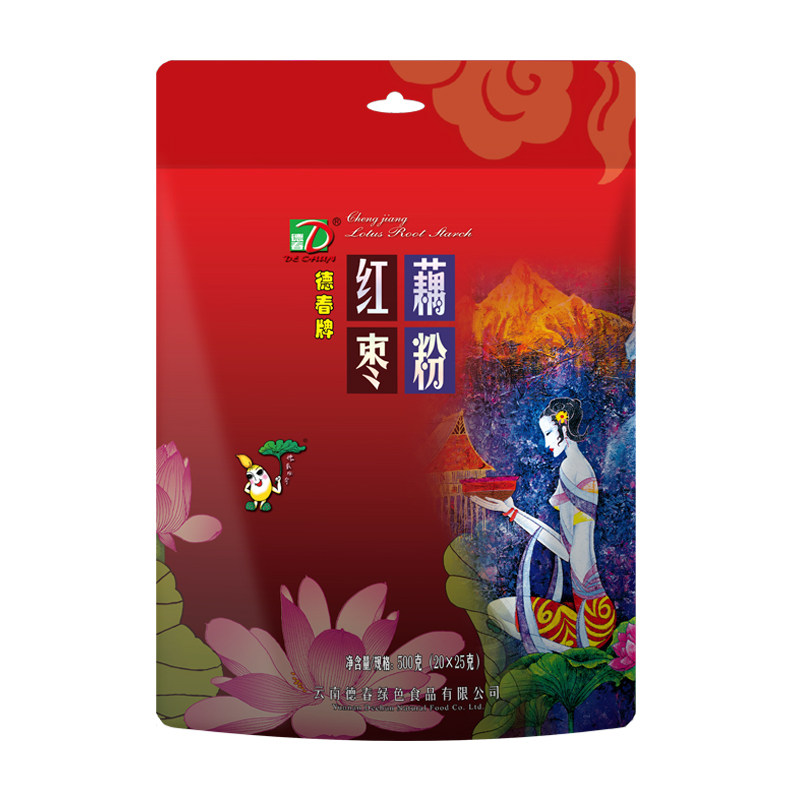 【厂家直营】云南德春牌红枣原味冰糖蜂蜜玫瑰花藕粉分小袋500g
