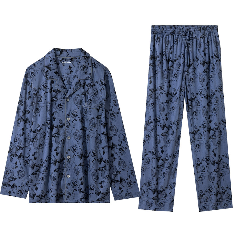 舒雅男士开衫翻领长袖家居服套装
