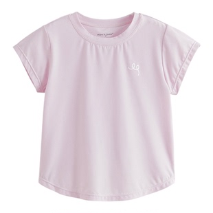 [速干衣]马克珍妮女童高弹透气运动短袖T恤套装 儿童上衣夏550389